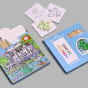 Memo set standard natur buntstifte mit individueller bedruckung und kaertchen