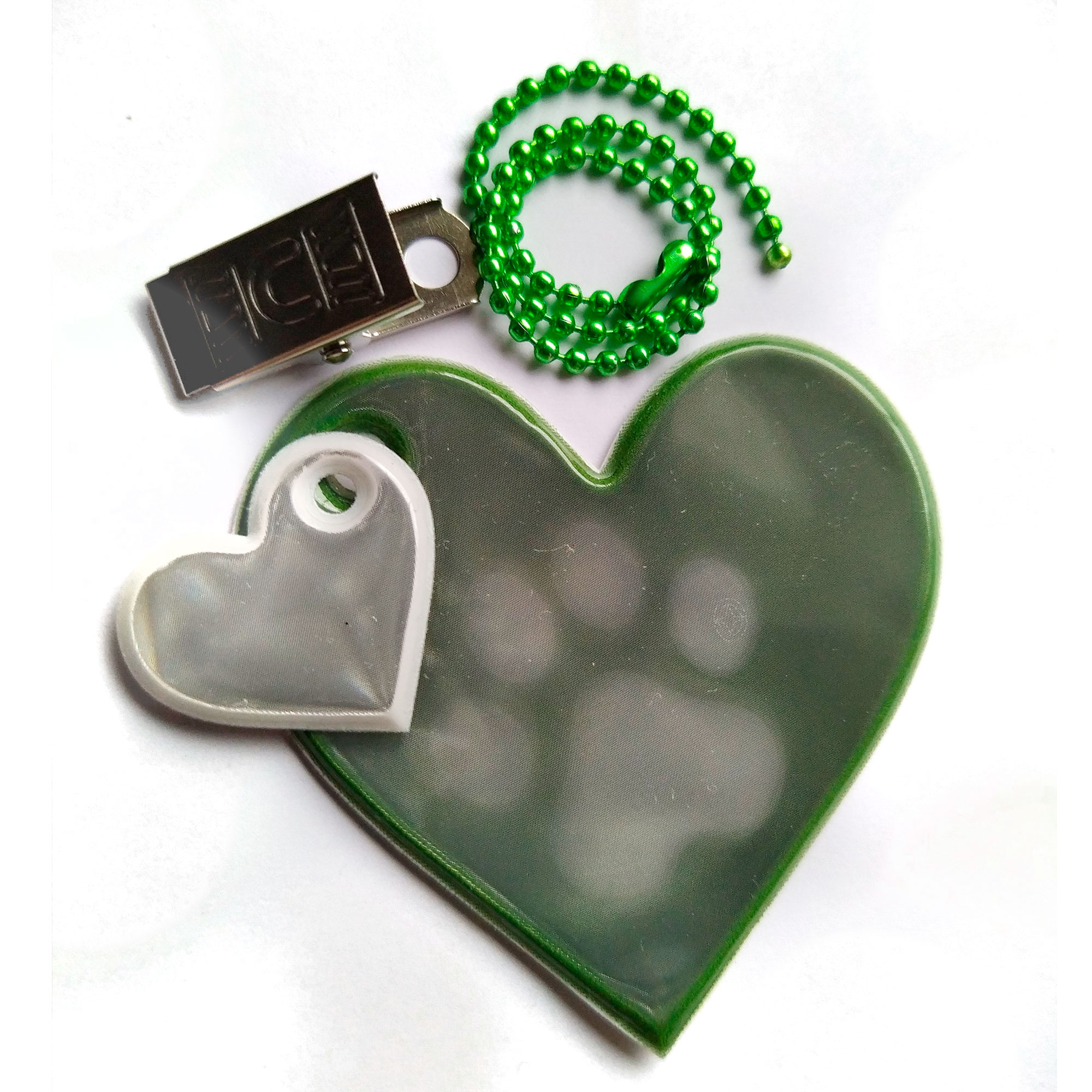 Paw in heart green and white 2